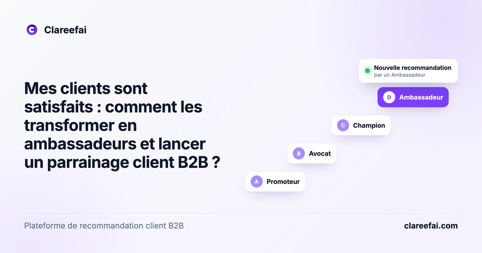 Des clients satisfaits qui deviennent ambassadeurs et apportent des recommandations, avec Clareefai